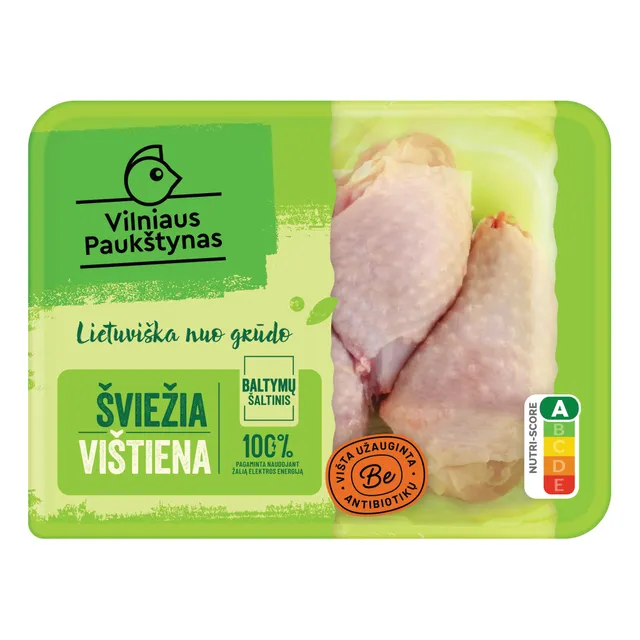 Viščiukų broilerių blauzdelės be sąnario užauginta be antibiotikų, 500 g