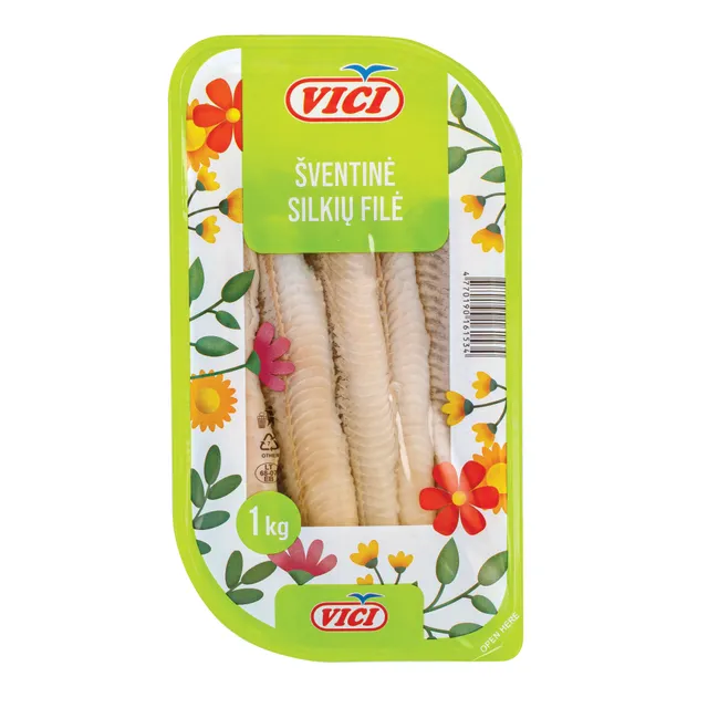 Šventinė silkių filė sūdyta aliejuje VIČI, 1 kg