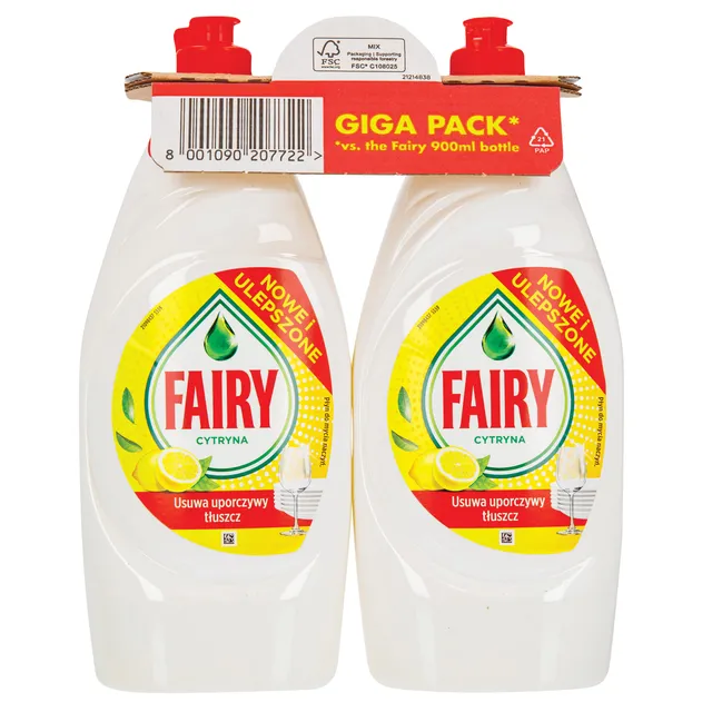 Indų ploviklis FAIRY Lemon, 2X900 ml