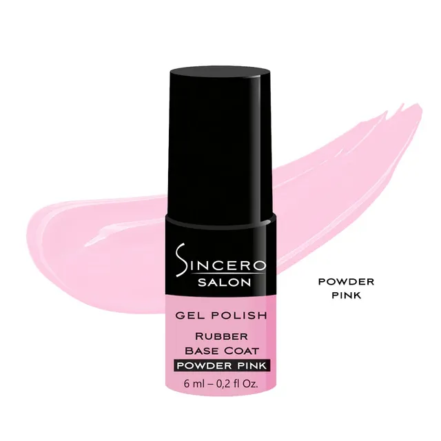 Rubber bazė powder pink 6ml SINCERO SALON