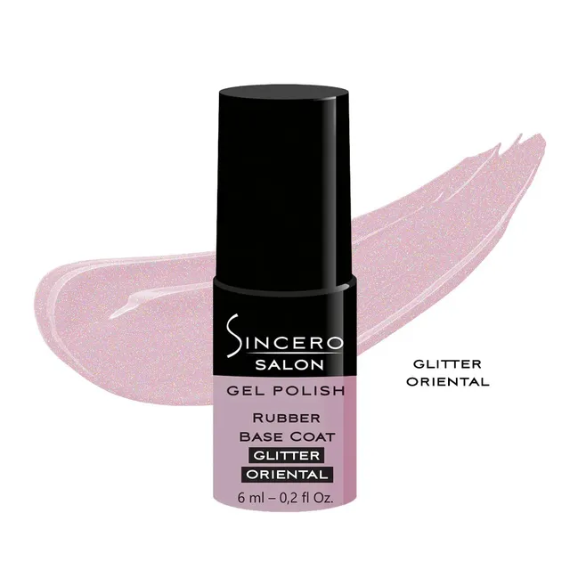 Rubber bazė glitter oriental 6ml SINCERO SALON