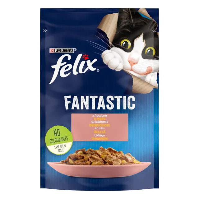 Konservai katėms su lašiša FELIX FANTASTIC, 85 g