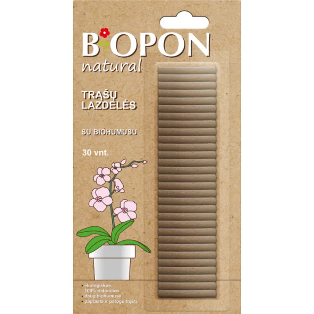 Trąšų lazdelės su Biohumusu BIOPON, 30 vnt