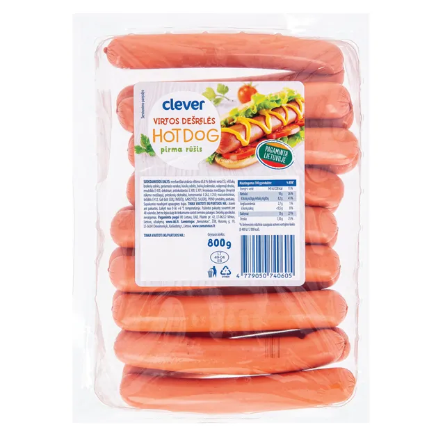 Virtos Hot Dog dešrelės CLEVER, 800 g
