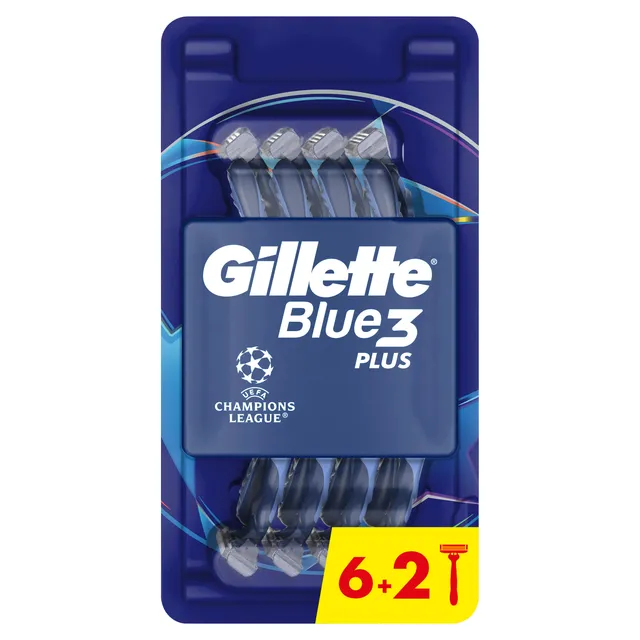 Vienkartiniai skustuvai GILLETTE BLUE 3 Plus Sport, 6+2vnt