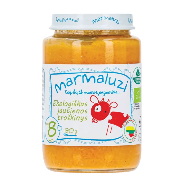 Ekologiškas jautienos troškinys MARMALUZI (nuo 8 mėn.), 190 g