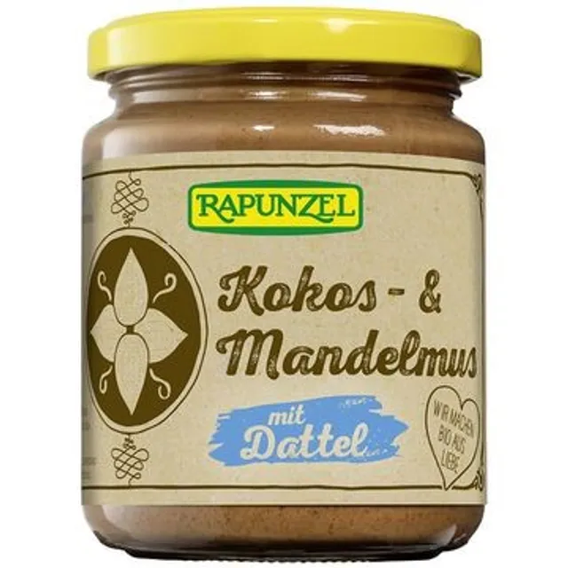 Ekologiškas kokosų ir migdolų kremas su datulėmis RAPUNZEL, 250 g