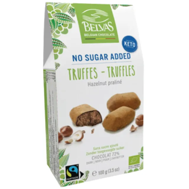 Šokoladiniai triufeliai su pralinė įdaru be cukraus, 100 g