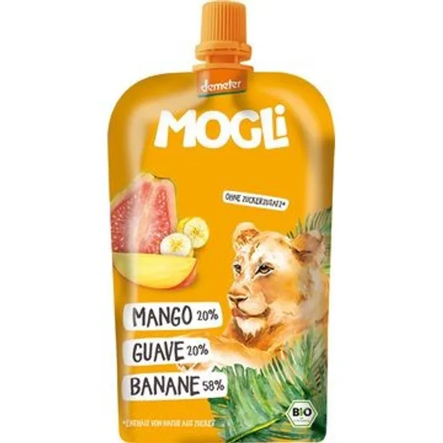 Bananų, gvajavų, mangų tyrelė, biodinaminė MOGLI, 120 g