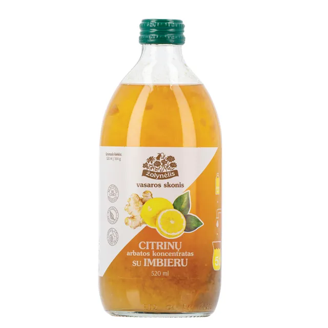 Citrinų arbatos koncentratas su imbieru ŽOLYNĖLIS, 520 ml