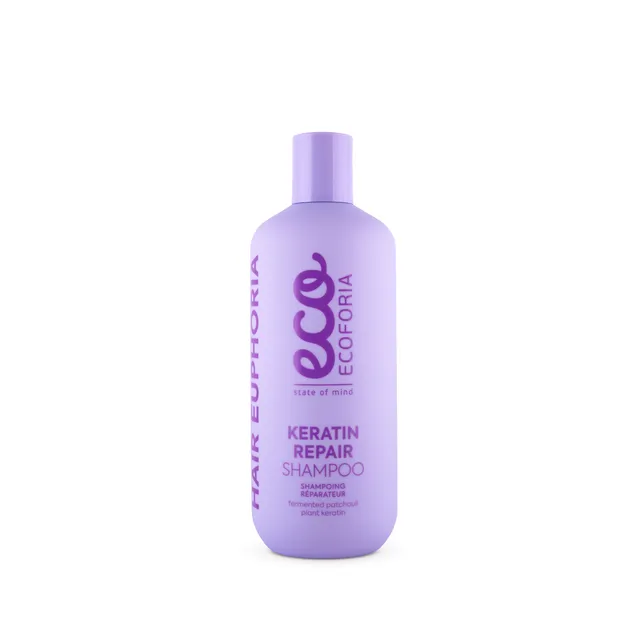 Šampūnas pažeistiems, nepaklusniems plaukams ECOFORIA "Keratin Repair", 400 ml