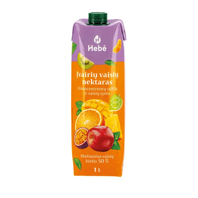 Įvairių vaisių nektaras HEBE, 1 l