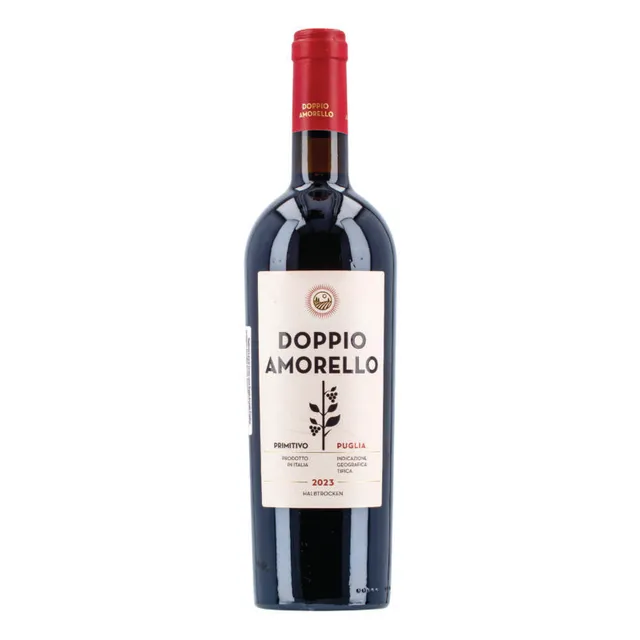 Raudonasis pusiau sausas vynas DOPPIO AMORELLO PRIMITIVO PUGLIA 13,5%, 0,75 l