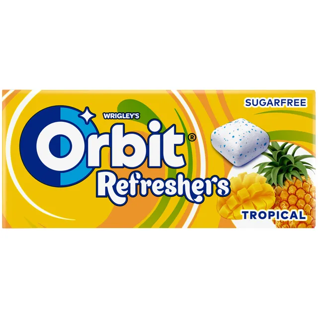 Vaisių skonio kramtomoji guma ORBIT Tropical, 15.6g