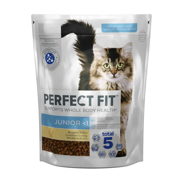 Ėdalas kačiukams, praturtintas vištiena PERFECT FIT JUNIOR, 750 g