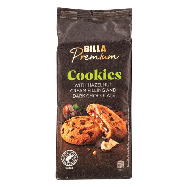 Sausainiai su riešutų kremo įdaru BILLA PREMIUM, 200 g