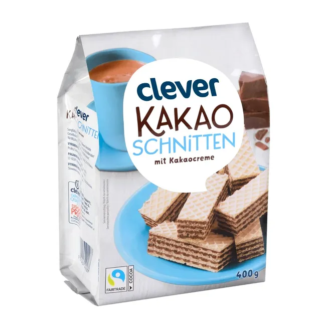 Vafliai su lazdyno riešutų įdaru CLEVER, 400 g