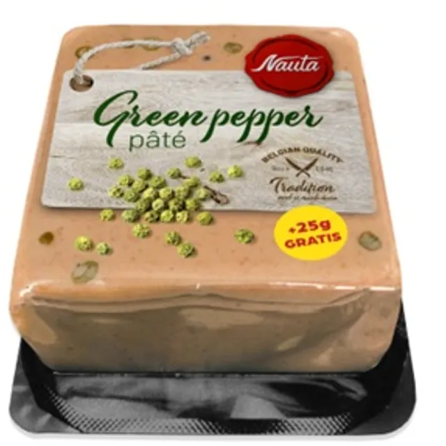 Belgiškas paštetas su žaliaisiais pipirais NAUTA, 195 g