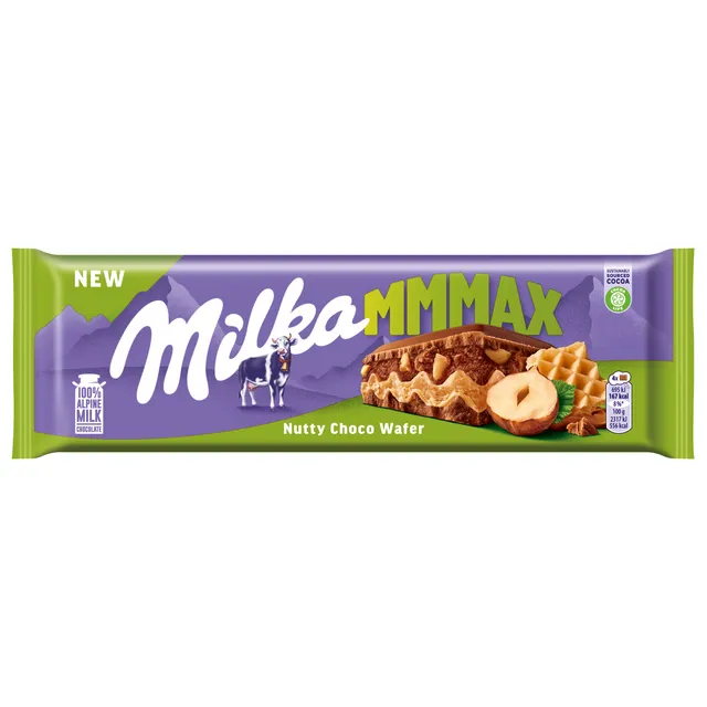 Šokoladas MILKA CHOCO NUTTY WAFER, 270 g