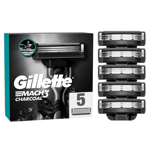 Skustuvo galvutės GILLETTE MACH3 Charcoal, 5vnt.
