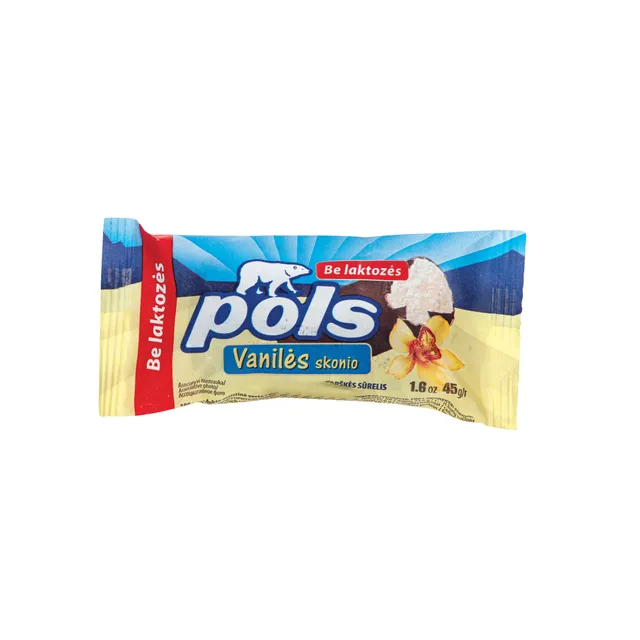 Glaistytas varškės sūrelis POLS vanilės skonio, be laktozės, 45 g