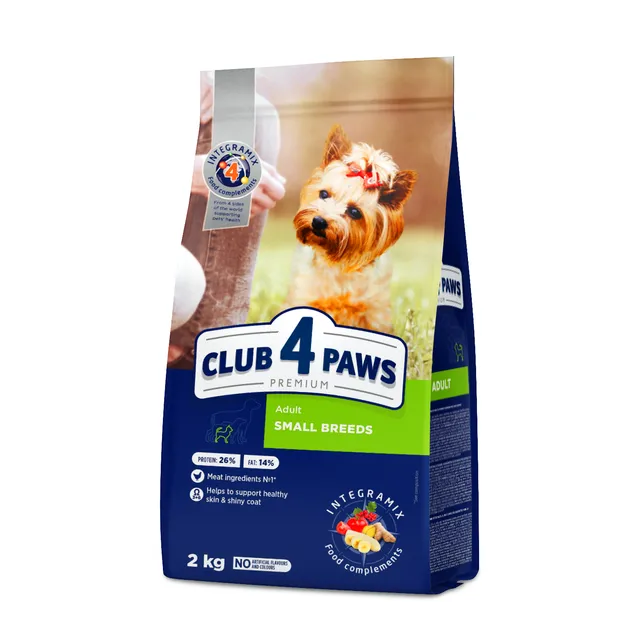 Visavertis pašaras suaugusiems mažos veislės CLUB 4 PAWS PREMIUM, 2 kg