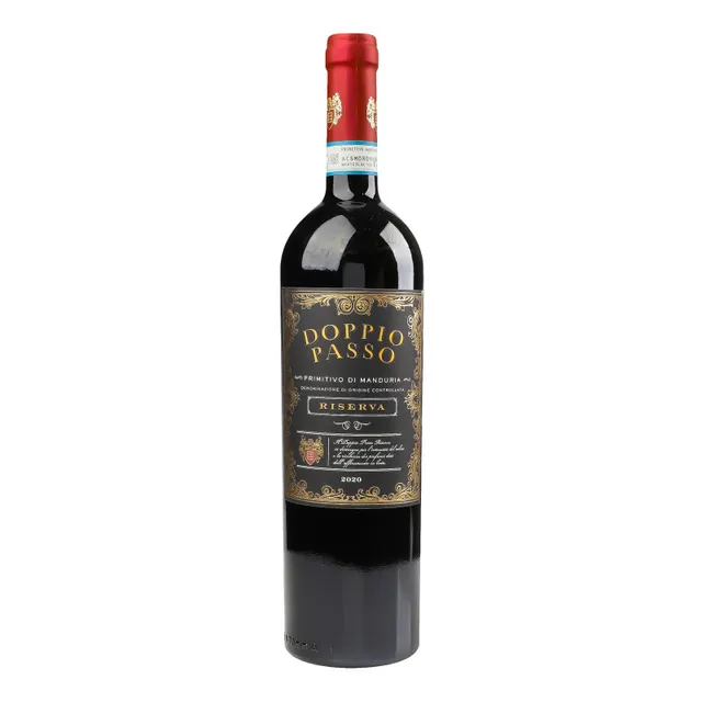 Raudonasis sausas vynas DOPPIO PASSO PRIMITIVO DI MANDURIA (14,5%) 0,75 l