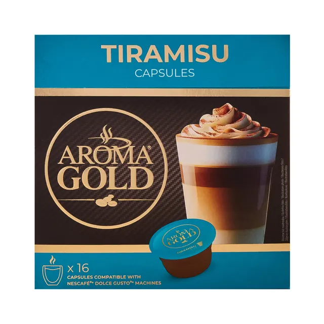 Kavos kapsulės AROMA GOLD Tiramisu (256 g.), 16 vnt.