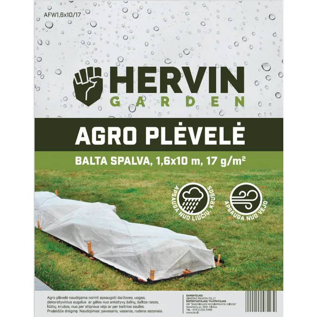 Agro plėvelė HERVIN GARDEN, 1,6x 10m.