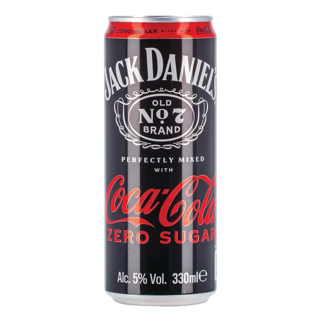 Alkoholinis kokteilis JACK DANIEL'S & COCA-COLA ZERO 5%, 0,33 l