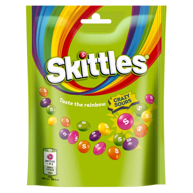 Rūgštūs vaisių sk.saldainiai Skittles Sours, 152g