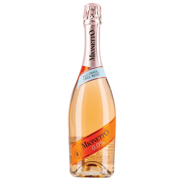 Nealkoholinis, rožinis, sausas putojantis vynas MIONETTO (0%), 0,75 l
