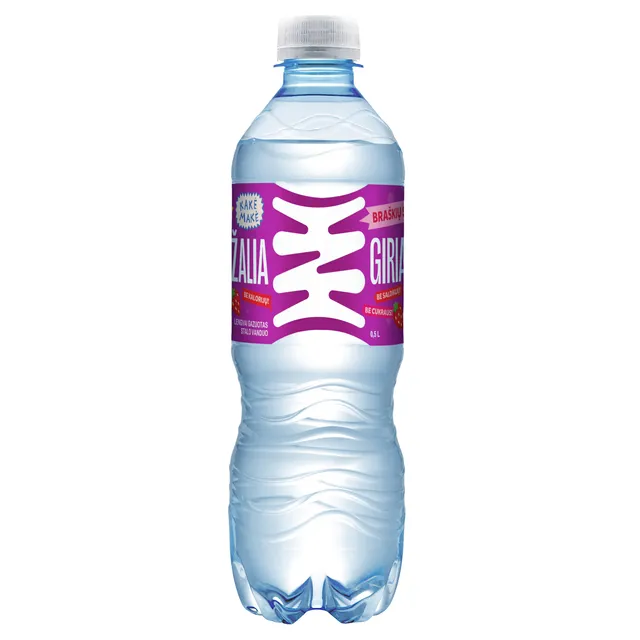 KAKĖ MAKĖ lengvai gazuotas braškių stalo vanduo ŽALIA GIRIA, 0,5 l