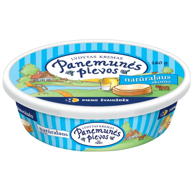 Lydytas kremas PANEMUNĖS PIEVOS natūralaus skonio, 2,2% rieb., 160 g