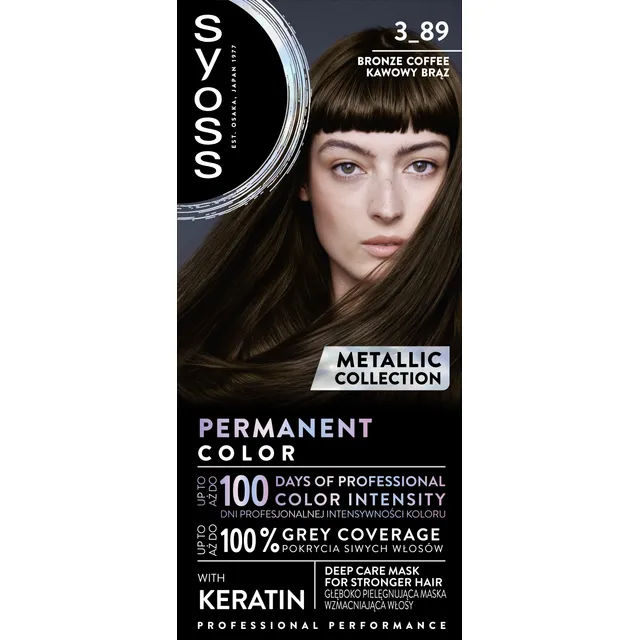 Plaukų dažai SYOSS COLOR 3-89, bronzinė kava