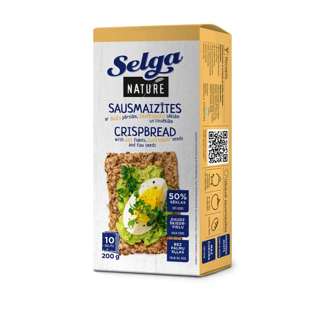 NATURE duonos trapučiai su sėklomis SELGA, 200 g