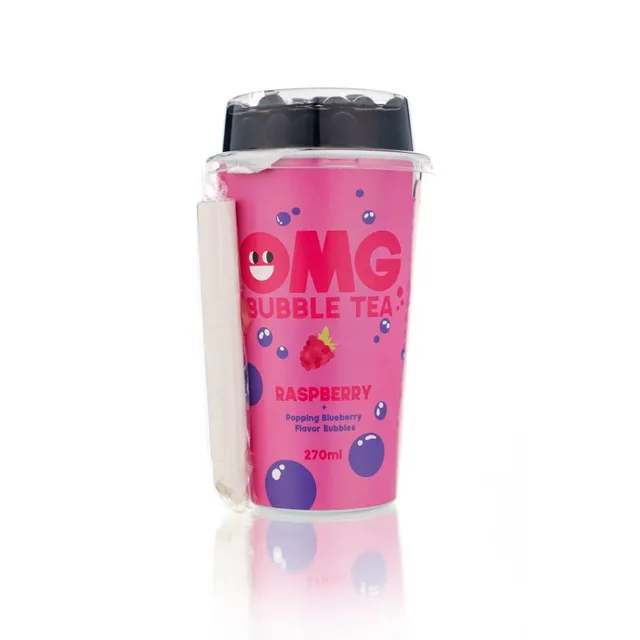 Arbatos gėrimas OMG, aviečių skonio su mėlynių burbuliukais, 270 ml