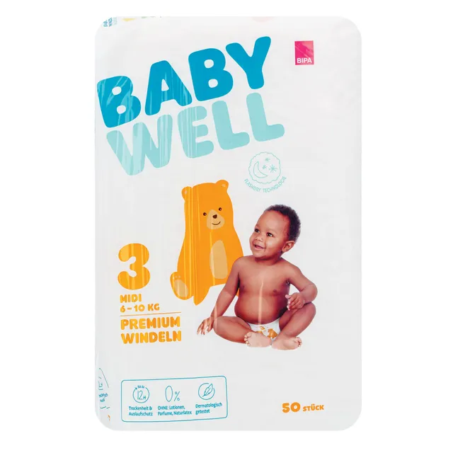 Sauskelnės BABYWELL Midi 3 dydis, 50 vnt