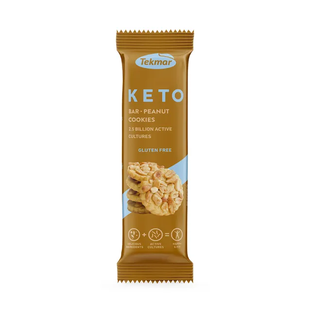 Žemės riešutų sausainių skonio keto baltyminis batonėlis Tekmar, 40 g