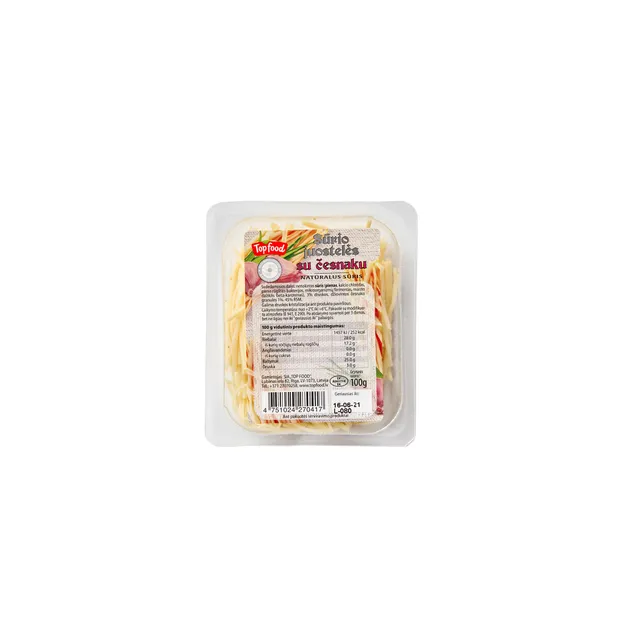 Sūrio juostelės su česnaku, 100 g