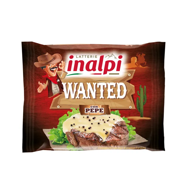 Lydytas sūris su pipirais Wanted INALPI riekelėm, 39%, 20x150 g