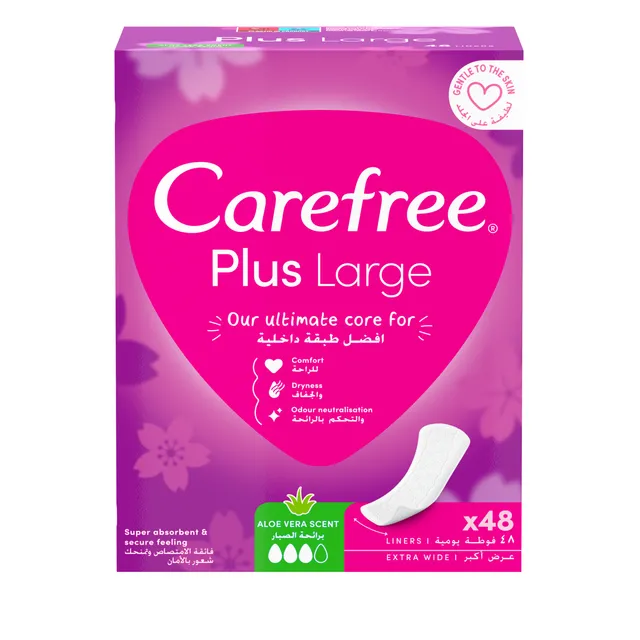 Carefree Large Aloe įklotai, 48 vnt