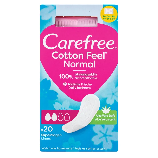 Indelyje supakuoti įklotai CAREFREE ALOE, 20 vnt