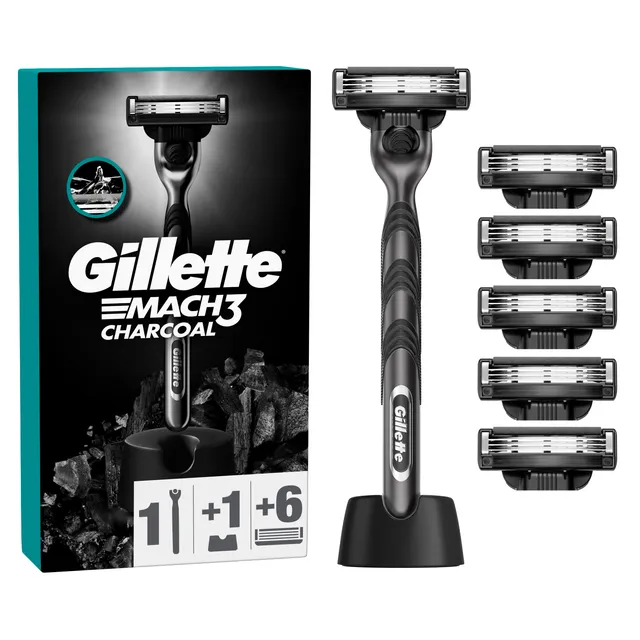 Skustuvas GILLETTE MACH3 Charcoal +6 galvutės