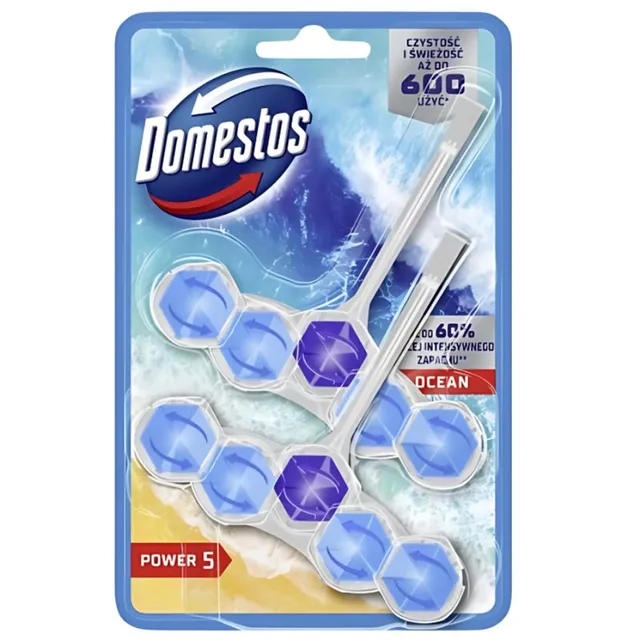 WC valiklis-gaiviklis DOMESTOS POWER 5 OCEAN, 2X50G