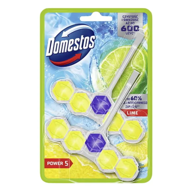 WC valiklis-gaiviklis DOMESTOS POWER 5 LIME, 2X50G