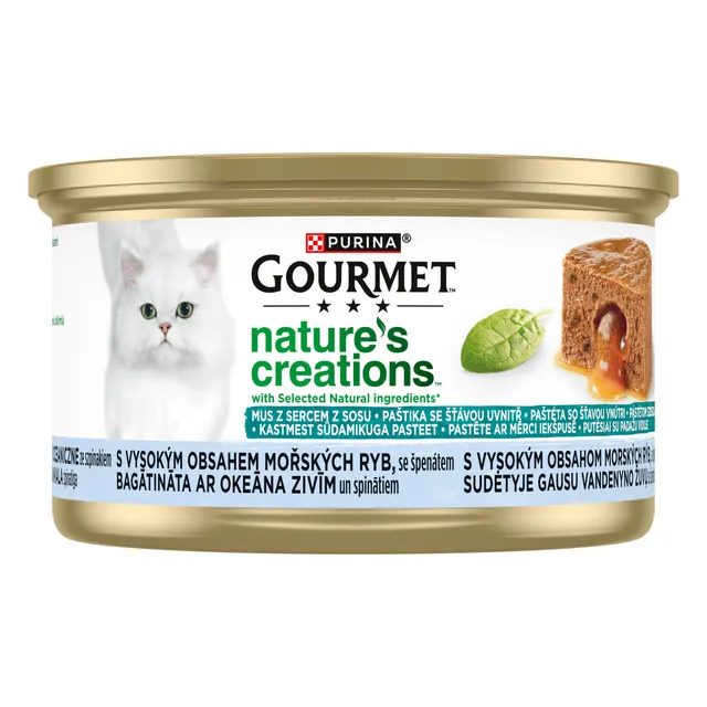 Vandenyno žuvis su špinatais GOURMET NATURE?S CREATIONS GRAVY HEART, 85 g