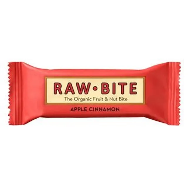 Ekologiškas batonėlis su obuoliais ir cinamonu RAW BITE, 50 g