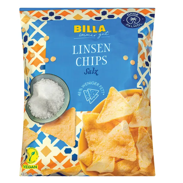 Lęšių traškučiai su druska BILLA, 100g