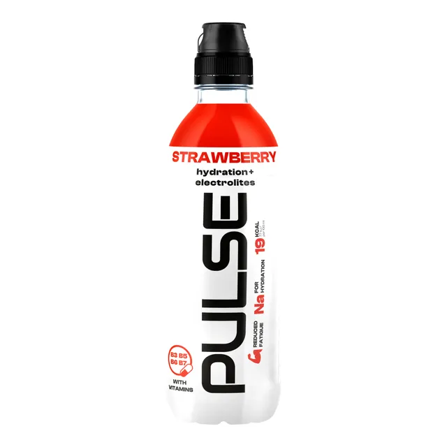 Negazuotas braškių skonio gaivusis gėrimas PULSE, 500 ml